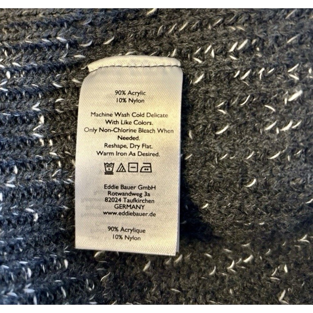 Eddie Bauer Open Front Cable Ivory Gray Black Cardigan Sweater Women’s Large - Picture 4 of 5